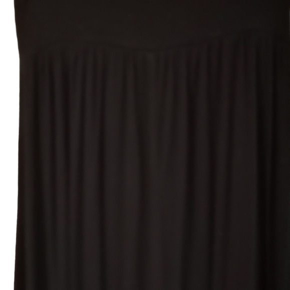 Long Black Skirt Adjustable Waist Stretch Material S/M Cotton Pleated Full Skirt - Picture 6 of 6